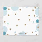 Budget Blue Confetti Boy Baby shower Uitnodiging (Achterkant)