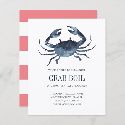 BUDGET Blue Crab Feast Seafood Boil Party (Voorkant / Achterkant)