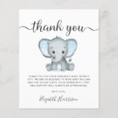 Budget Blue Elephant Baby shower Hartelijk dank (Voorkant)