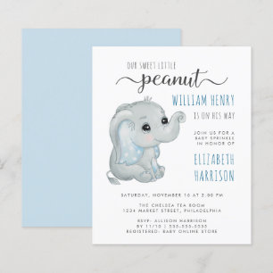 Budget Blue Elephant Waterverf Baby Boy Sprinkle