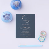 Budget Blue en Pink Foliage Weddenschap Flyer (Enkel)
