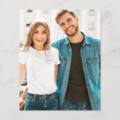 Budget Blue Eucalyptus Photo Verloving Invitation (Achterkant)