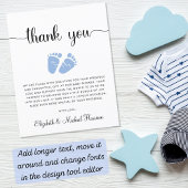 Budget Blue Feet Baby Boy Douche Carte de remercie