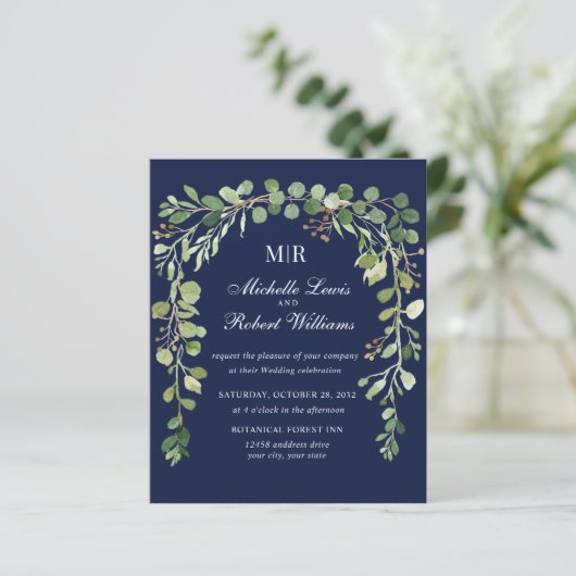 BUDGET Blue FLORAL Arch Summer Spring bruiloft (Staand voorkant)