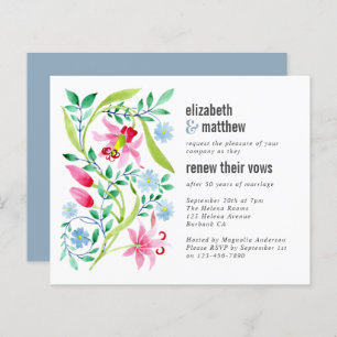 Budget Blue Floral Vow Renewal