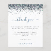 Budget Blue Glitter Foto Hen Party Hartelijk dank (Voorkant)