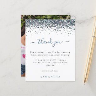 Budget Blue Glitter Foto Hen Party Hartelijk dank