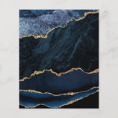 Budget Blue Gold Agate 50th Jubileum Invitation (Achterkant)