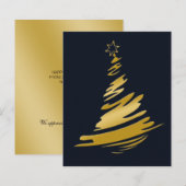 Budget Blue Gold kerstboomvakantie-kaart (Voorkant / Achterkant)