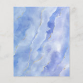 Budget Blue Gold Marble Wedding Menu (Achterkant)