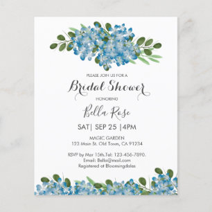 Budget Blue Hydrangea Bridal Shower