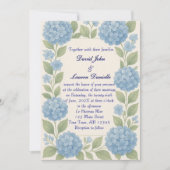 Budget Blue Hydrangea Photo Faire-part de mariage (Devant)
