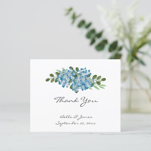 Budget Blue Hydrangea Weddenschap Hartelijk dank (Staand voorkant)