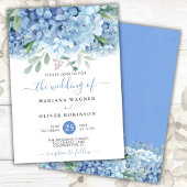 Budget Blue Hydrangeas Floral Wedding Flyer