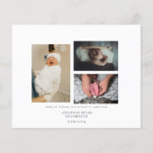 Budget Blue Mul Photo Welcome Birth Announce Flyer (Achterkant)