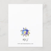 Budget Blue Paars & Yellow Floral Wedding Flyer (Achterkant)