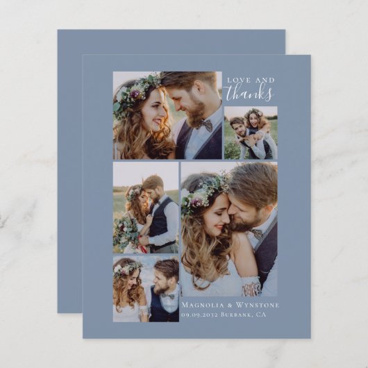 BUDGET Blue Photo Collage Weddenschap Hartelijk da (Voorkant / Achterkant)