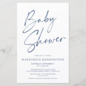 Budget Blue Simple Script Baby Boy Shower (Voorkant)