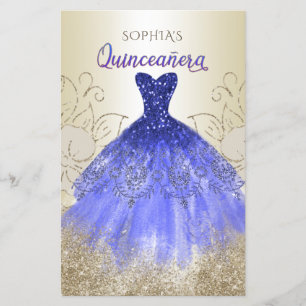 Budget Blue Sparkle Dress Quinceañera