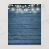 Budget Blue String Lights Date Wedding Uitnodiging (Achterkant)