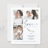 Budget Blue Trendy Branches Wedding 3 Foto's (Voorkant)