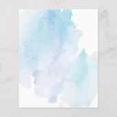 Budget Blue Waterverf Baby shower Uitnodiging (Achterkant)