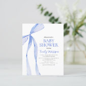 Budget Blue Waterverf Bow Boy Baby shower (Staand voorkant)
