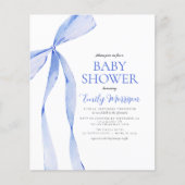Budget Blue Waterverf Bow Boy Baby shower (Voorkant)
