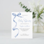 Budget Blue Waterverf Bow Ribbon Boy Baby shower (Staand voorkant)