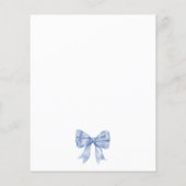 Budget Blue Waterverf Bow Ribbon Boy Baby shower (Achterkant)