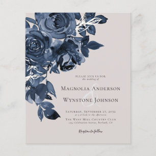 Budget Blue Waterverf Floral Weddenschap