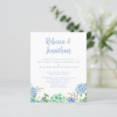 Budget Blue Waterverf Floral Weddenschap (Staand voorkant)