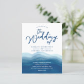 Budget Blue Waterverf Wave Wedding (Staand voorkant)