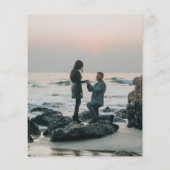 Budget Blue White Floral Photo Wedding Invite (Achterkant)