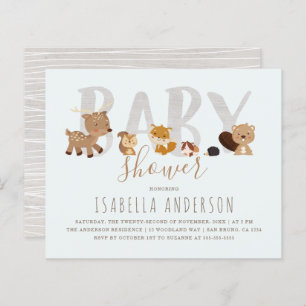 Budget Blue Woodland Animals Neutraal Baby shower
