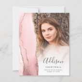 Budget Blush Agaat Foto Afstuderen Aankondiging (Voorkant)