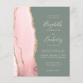 Budget Blush Agate Sage Groene QR Code Huwelijk (Voorkant)