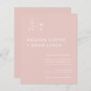 Budget Blush Botanical Monogram Weddenschap