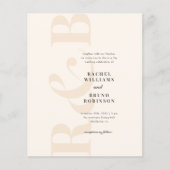 Budget Blush & Cream Minimalistische Initialen Bru (Voorkant)