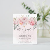 Budget Blush Floral Baby shower Invitation (Staand voorkant)