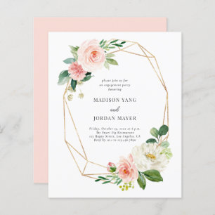 Budget Blush Floral Engagement Party