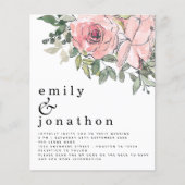 Budget Blush Florals QR Code Weddenschap (Voorkant)