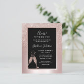 Budget Blush Folie 40th Birthday Party Invitation (Staand voorkant)