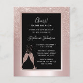 Budget Blush Folie 40th Birthday Party Invitation (Voorkant)