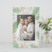 Budget Blush Forest Pine Holly Photo Holiday Card (Staand voorkant)