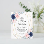 Budget Blush & Navy Alle leeftijden Verjaardag Uit (Staand voorkant)