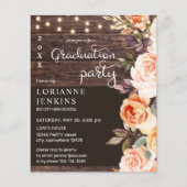 Budget Blush & Peach Floral Rustic Afstudeerder Fo (Voorkant)