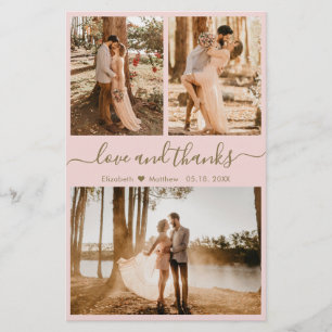 Budget Blush Photo Collage Weddenschap Bedankt Fly Flyer