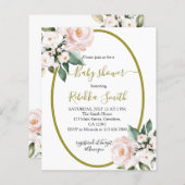 Budget Blush Pink Baby shower İnvitation (Voorkant / Achterkant)