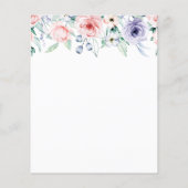 Budget Blush Pink Floral Baby Sprinkle Uitnodiging (Achterkant)